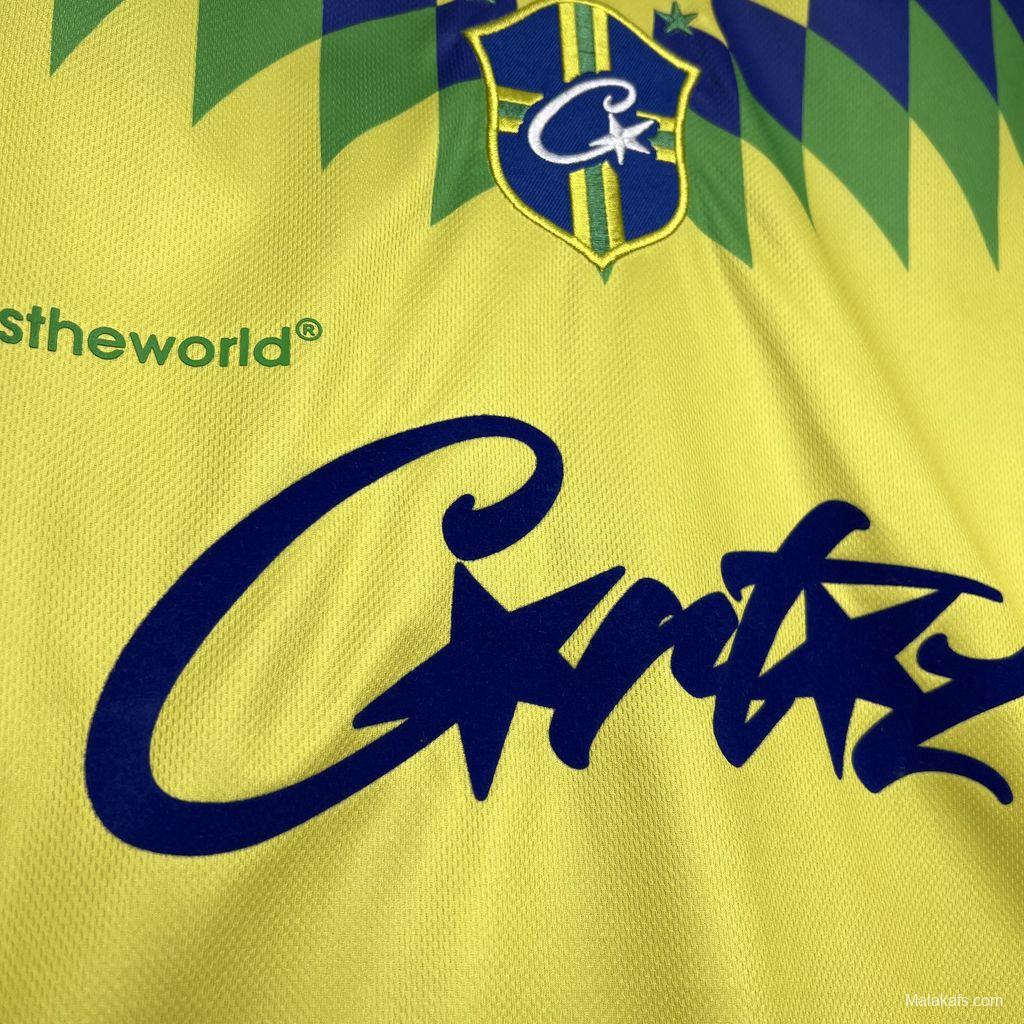 Corteiz Club America Retro Jersey Brasil Geel - OLDMONEYSOCCER