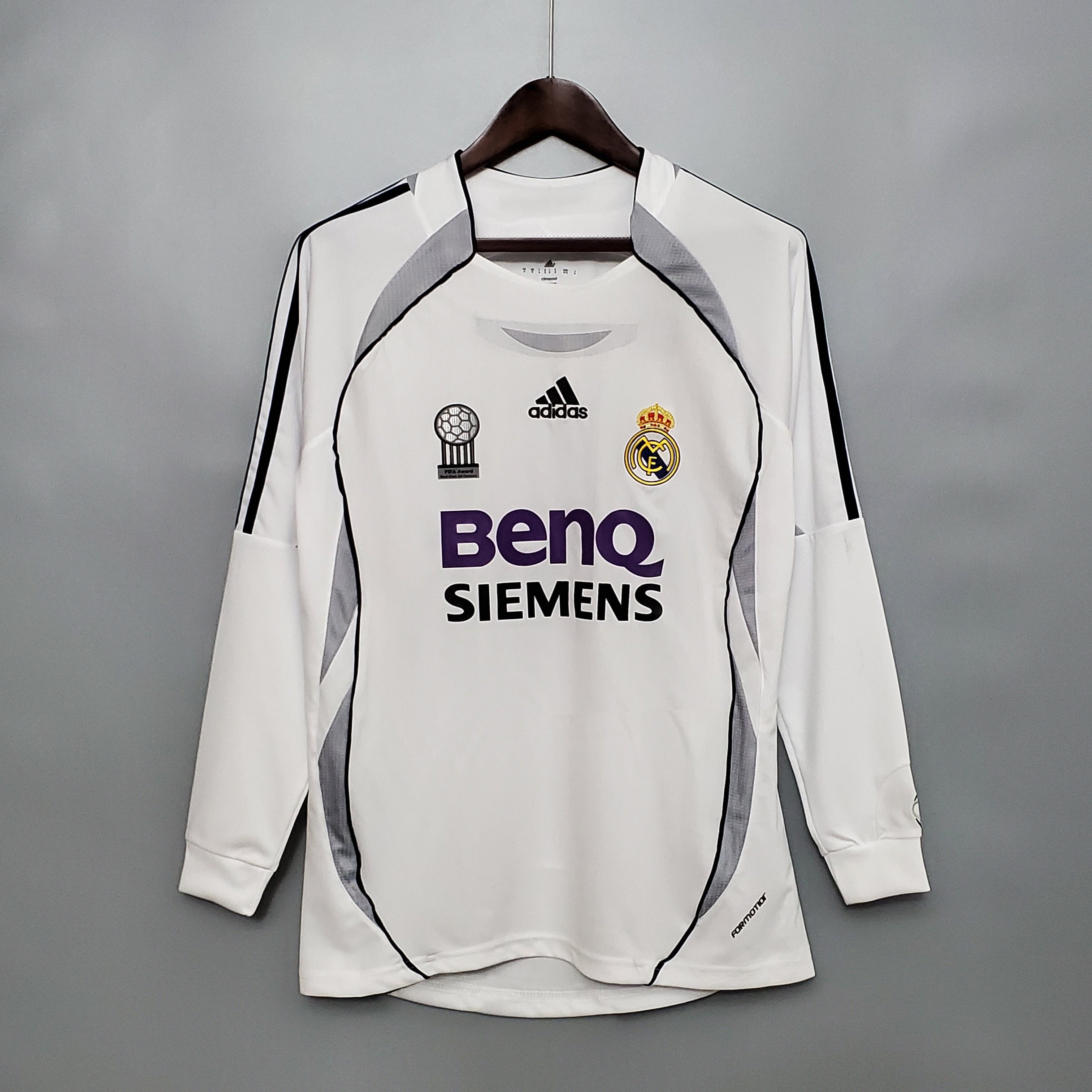 Vintage Real Madrid 2006-07 thuisshirt met lange mouwen