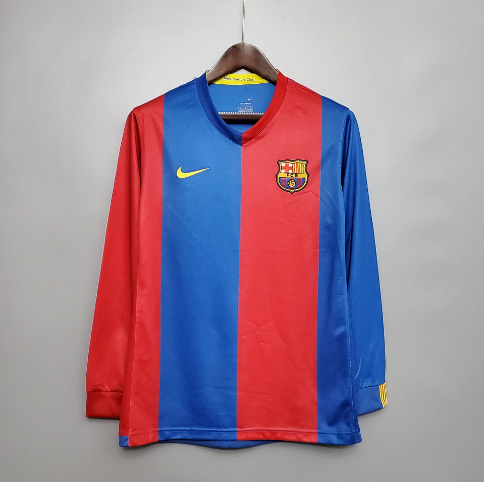 T-shirt rétro domicile Barcelone 2006-2007 (manches longues)
