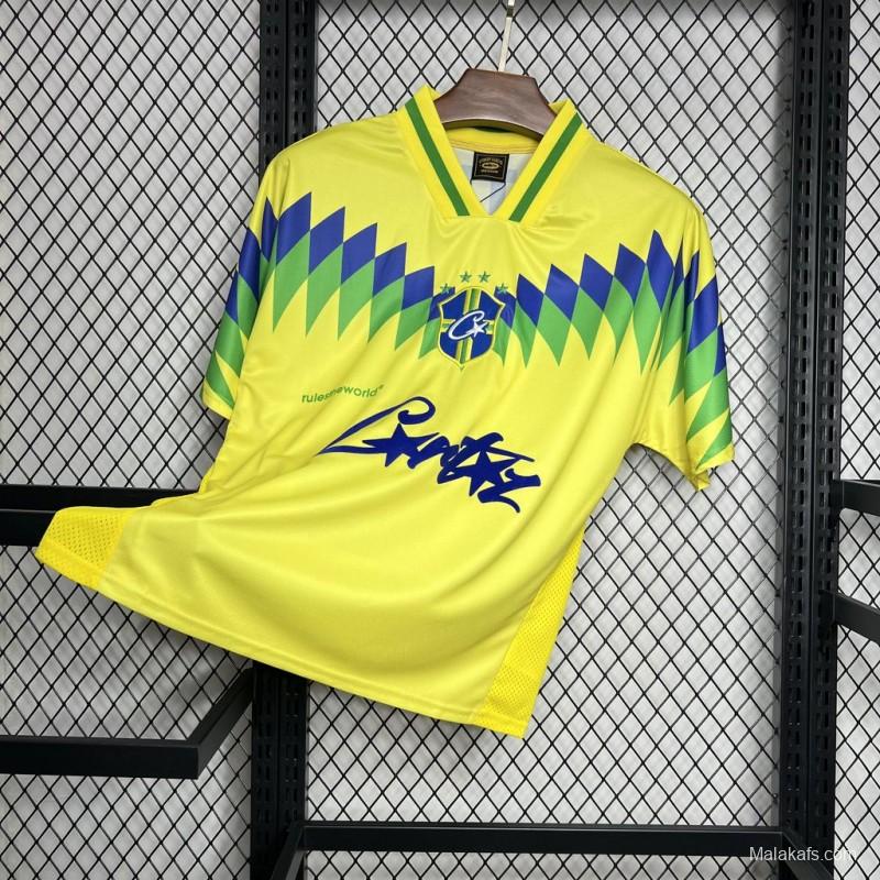 Corteiz Club America Retro Jersey Brasil Geel - OLDMONEYSOCCER