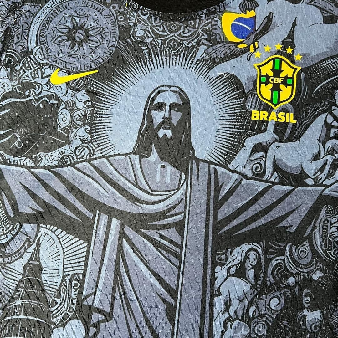 Brazil Jesus Christ Jersey - Special Edition - OLDMONEYSOCCER