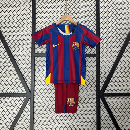 Vintage Barcelona 2005-2006 thuistenue voor kinderen